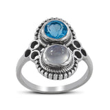 Natural Larimar Gemstone Women Gift Ring