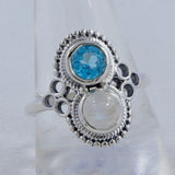 Natural Larimar Gemstone Women Gift Ring