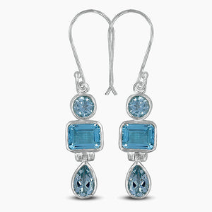 Blue Topaz Silver Earrings