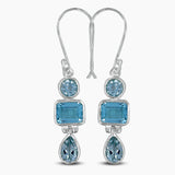 Blue Topaz Silver Earrings