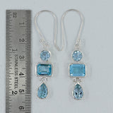 Blue Topaz Silver Earrings