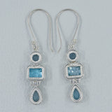Blue Topaz Silver Earrings
