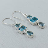 Blue Topaz Silver Earrings