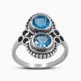 Natural Larimar Silver Rings