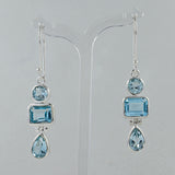 Blue Topaz Silver Earrings