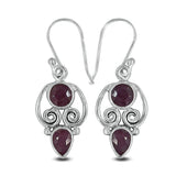 Ruby Silver Earrings