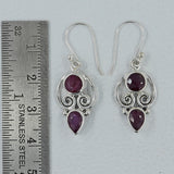 Ruby Silver Earrings