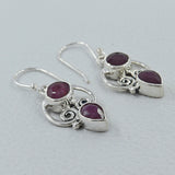 Ruby Silver Earrings