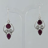 Ruby Silver Earrings