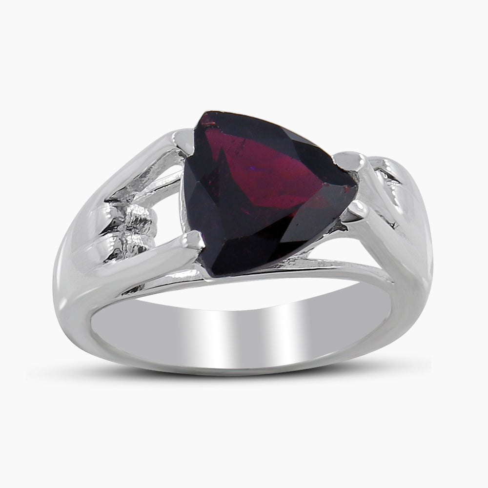 Natural Garnet Silver Rings