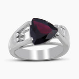 Natural Garnet Silver Rings