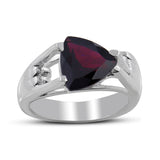 Natural Garnet Silver Ring