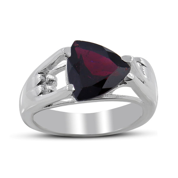 Natural Garnet Silver Rings