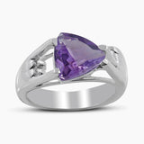 Natural Garnet Silver Rings