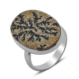 Russian Dendritic Opal Sterling Silver Ring