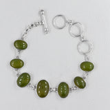 Idocrase Fine Gemstone Silver Bracelet