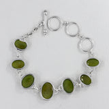 Natural Idocrase 925 Silver Bracelet