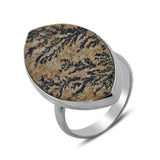 Russian Dendritic Opal Sterling Silver Ring