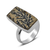 Russian Dendritic Opal Sterling Silver Ring