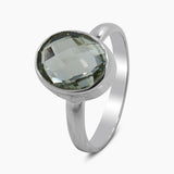 Green Amethyst Silver Rings