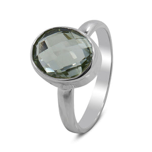 Green Amethyst Silver Rings