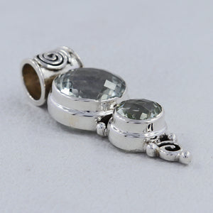 925 Silver Green Amethyst Pendants