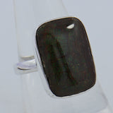 Ammolite Jewelry Electric Red, Green Silver Ring