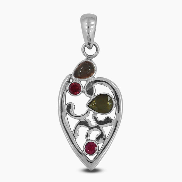 925 Silver Multi Tourmaline Pendants