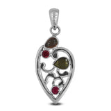 925 Silver Multi Tourmaline Pendant