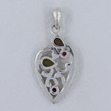 925 Silver Multi Tourmaline Pendant