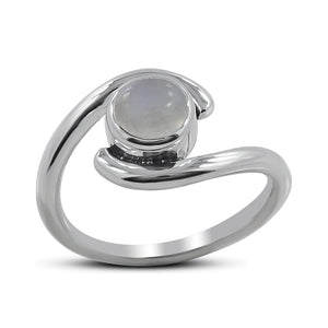 Rainbow Moonstone Silver Ring