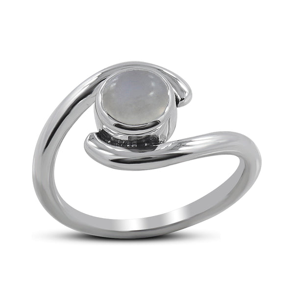 Rainbow Moonstone Silver Ring