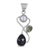 Cultured Pearl With Black Onyx 925 Sterling Silver Pendant