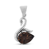 Citrine Swan Duck Silver Pendant