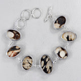 Silver Peanut Wood Jasper Bracelet