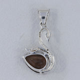 Citrine Swan Duck Silver Pendant