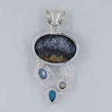 Dendritic Opal Silver Pendant