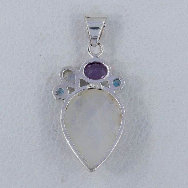 925 Silver Rainbow Moonstone Pendants