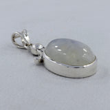 Blue Rainbow Moonstone Silver Pendant