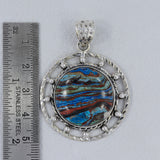 Rainbow Calsilica 925 Sterling Silver Pendant