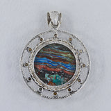 Rainbow Calsilica 925 Sterling Silver Pendant