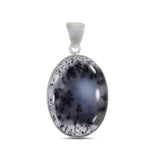 Dendritic Opal Gemstone Silver Pendant