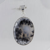 Dendritic Opal Gemstone Silver Pendant