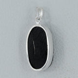 Raw Uncut Black Tourmaline Silver Pendant