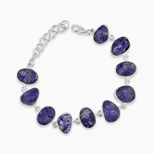 Raw Tanzanite Silver Bracelets