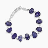 Raw Tanzanite Silver Bracelets