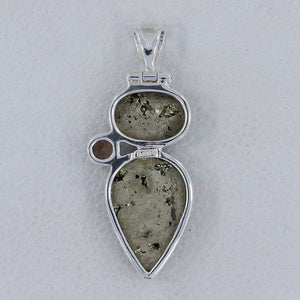 925 Sterling Silver Pyrite Pendants