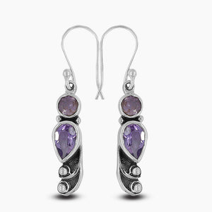 Amethyst Silver Earrings