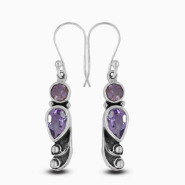 Amethyst Silver Earrings