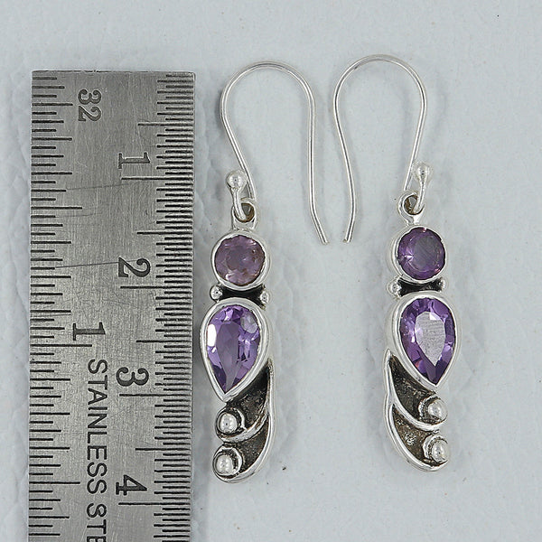 Amethyst Silver Earrings